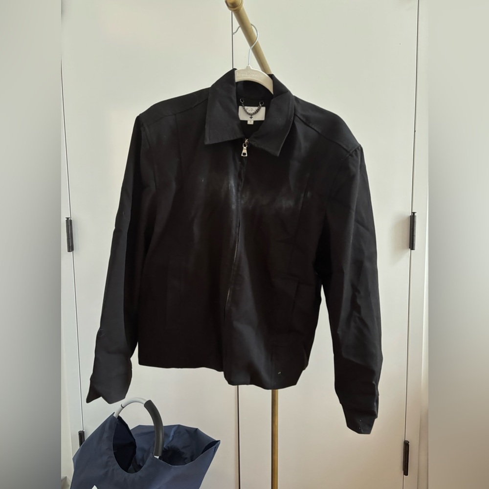 Black jacket with silver chain detail